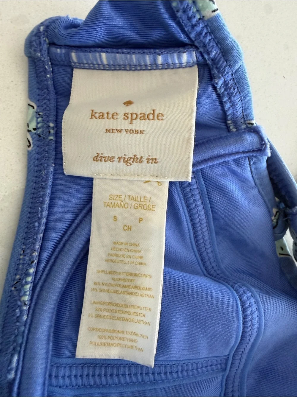 kate spade Light Blue Bikini Top with seahorses small underwire